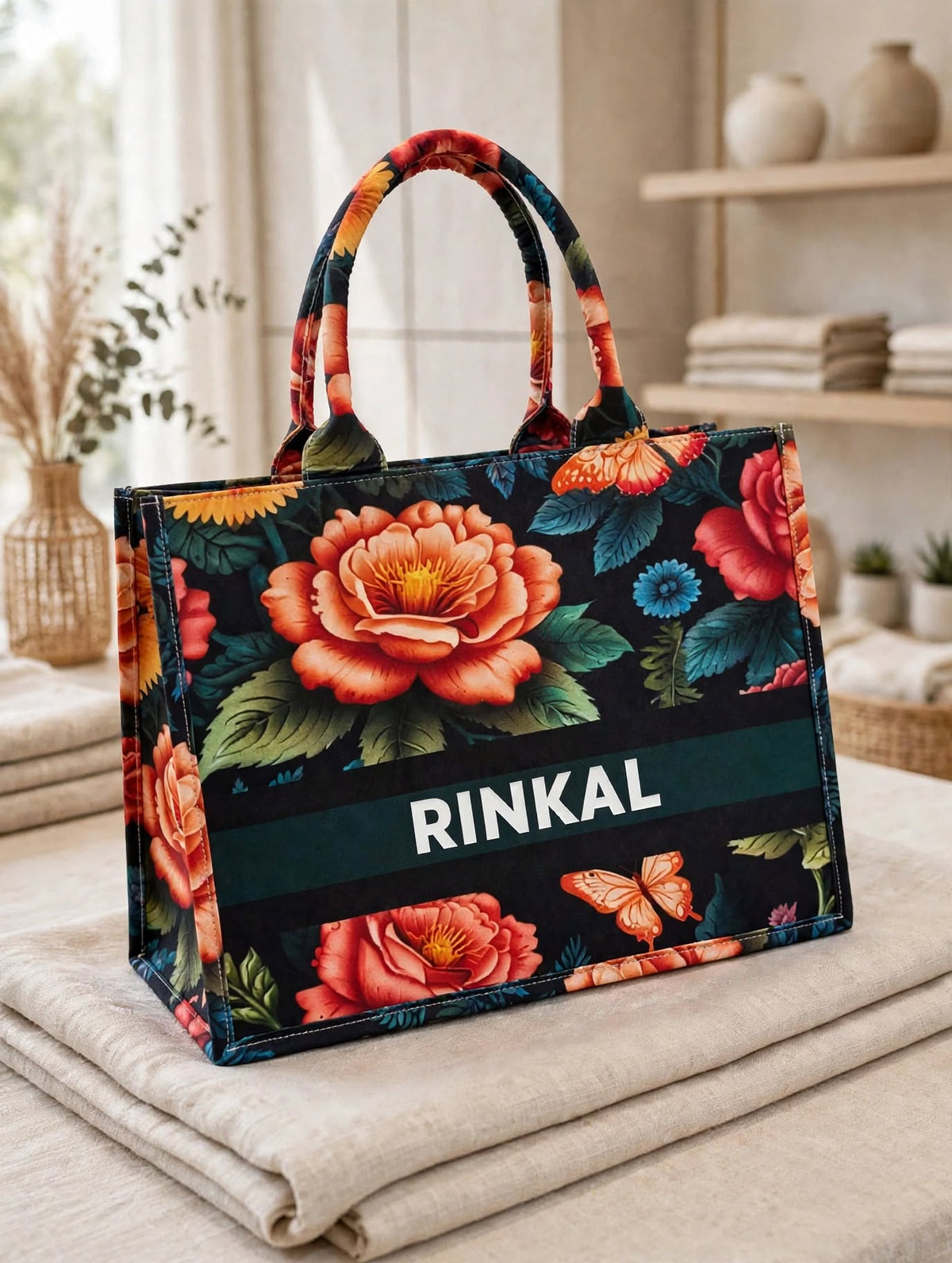 Personalized Digital Printed Cotton Tote Bag – Custom Name Gift Bag