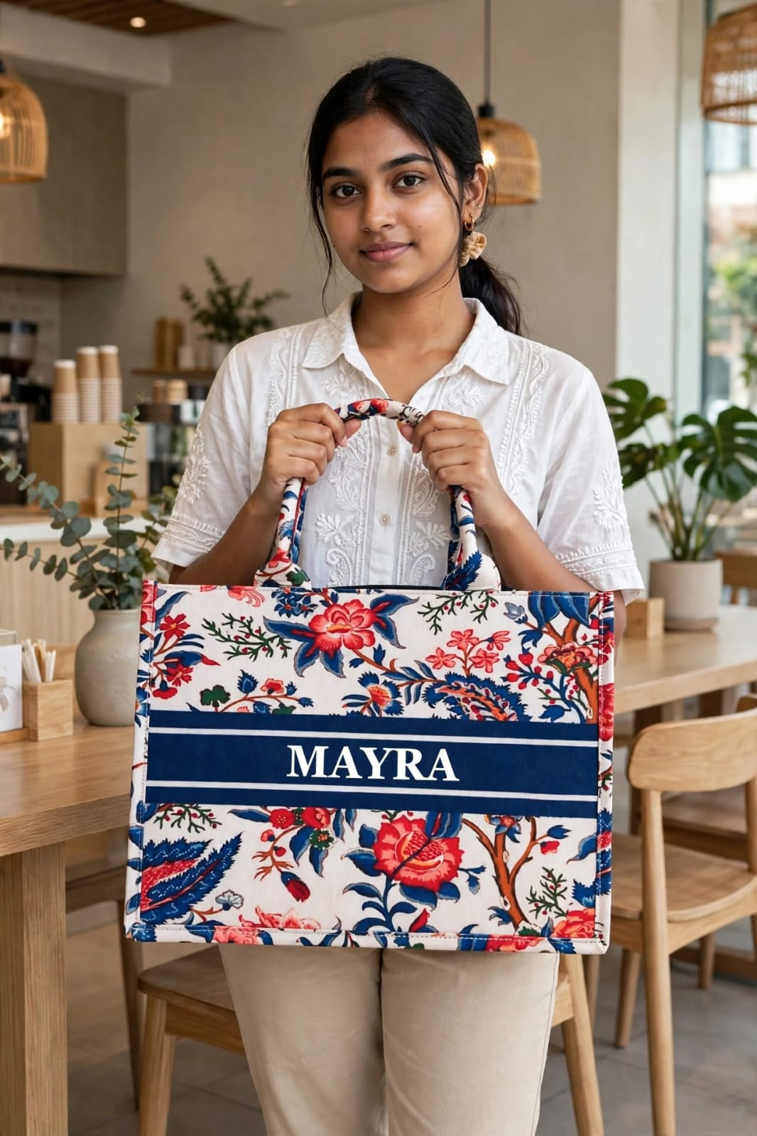 Personalized Digital Printed Cotton Tote Bag – Custom Name Gift Bag 23.0